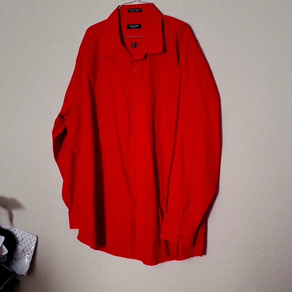 Pierre Cardin Red long sleeve dress shirt XXL slim fit 18-18/2 34/35